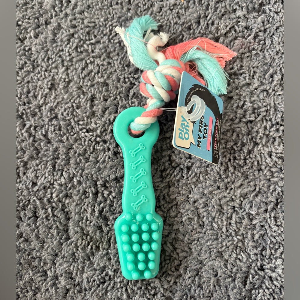 NWT Play On! My First Toy for puppies - chewed rubber and string